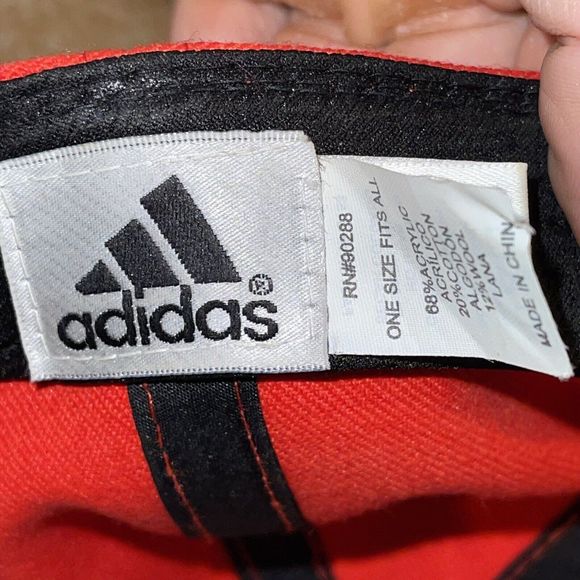 Atlanta Braves Adidas MLB Climalite Adjustable Strap Hat Cap Red Embroidered - Picture 10 of 11